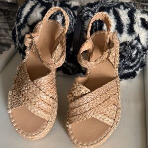 Woven Espadrille Platform Sandals - Neutral Tan